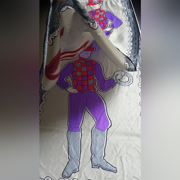 60s Jack and Charles 21 Club NYC Restaurant Equestrian Jockey Silk Scarf Unisex - Picture 5 of 5